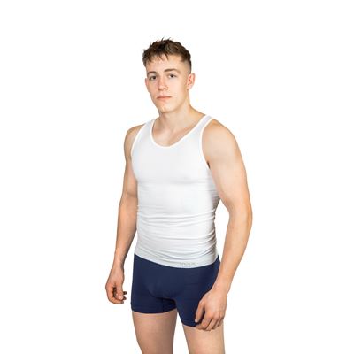 Nátelník pánsky bambusový BAMBOO SEAMLESS 020 bezšvový WHITE (biely)