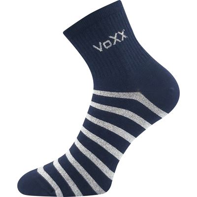 Ponožky dámske BOXANA letné pruhované TMAVO MODRÉ