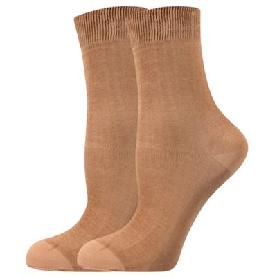 Ponožky dámske silonkové COTTON s bavlnou BEIGE (telová farba)
