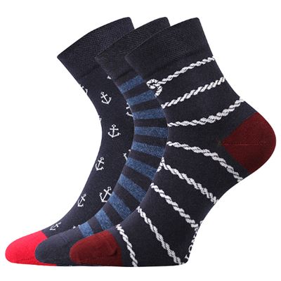 Ponožky bavlnené letné DEDOT mix NAVY (3 páry)