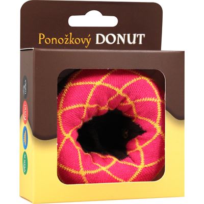 Ponožky vtipné DONUT v krabičke RUŽOVÉ vzorované