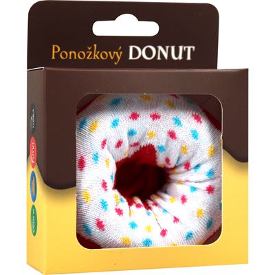 Ponožky vtipné DONUT v krabičke ČERVENÉ