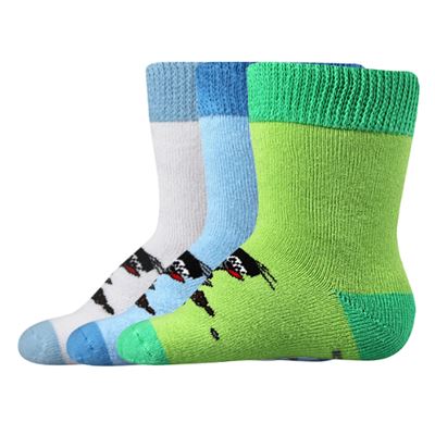 Ponožky dojčenské froté KRTOČEK obrázkové CHLAPČENSKÉ (3 páry)
