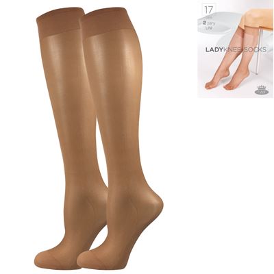 Podkolienky dámske silonkové LADY knee-socks BEIGE (telová farba) 2 páry v balení