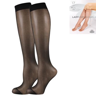 Podkolienky dámske silonkové LADY knee-socks NERO (čierne) 2 páry v balení