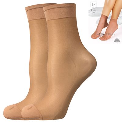 Ponožky dámske silonkové LADY socks BEIGE (telová farba) 2 páry