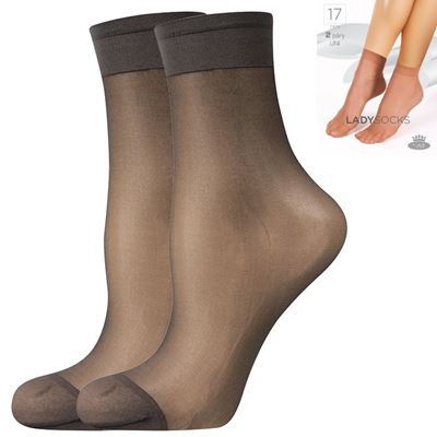 Ponožky dámske silonkové LADY socks FUMO (dymovo šedé) 2 páry v balení