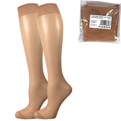 Podkolienky dámske silonkové NYLON knee-socks BEIGE (telová farba) 2 páry balené iba v sáčku