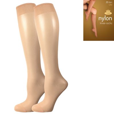 Podkolienky dámske silonkové NYLON knee-socks CAMEL 2 páry v balení