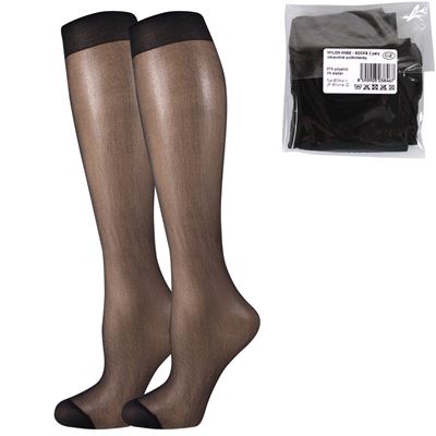 Podkolienky dámske silonkové NYLON knee-socks NERO (čierne) 2 páry balené iba v sáčku