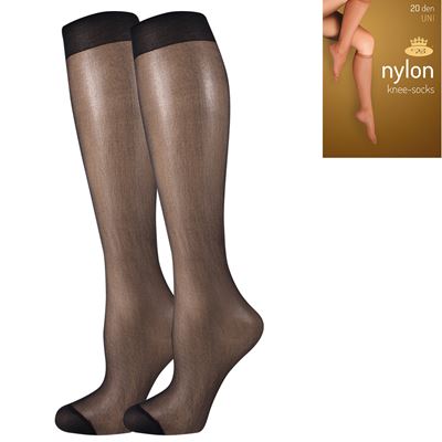 Podkolienky dámske silonkové NYLON knee-socks NERO (čierne) 2 páry v balení