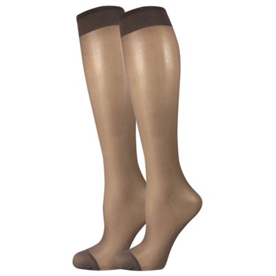 Podkolienky dámske silonkové NYLON knee-socks FUMO (dymovo šedé) 2 páry v balení