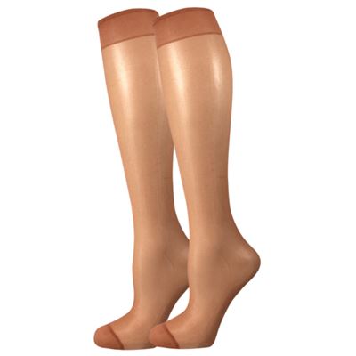 Podkolienky dámske silonkové NYLON knee-socks OPAL (opálená noha) 2 páry balené iba v sáčku