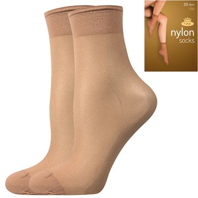 Ponožky dámske silonkové NYLON socks BEIGE (telová farba) 2 páry v balení
