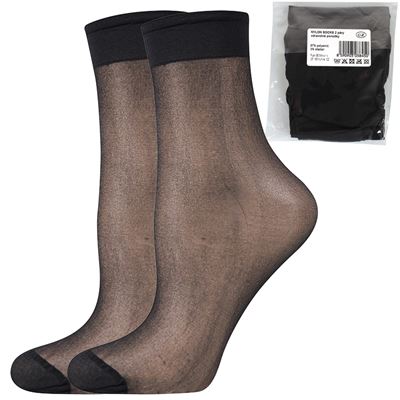 Ponožky dámske silonkové NYLON socks NERO (čierne) 2 páry balené iba v sáčku