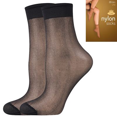 Ponožky dámske silonkové NYLON socks NERO (čierne) 2 páry v balení