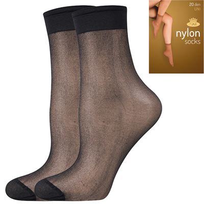 Ponožky dámske silonkové NYLON socks NERO (čierne) 5 párov v balení