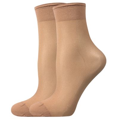 Ponožky dámske silonkové NYLON socks BEIGE (telová farba) 2 páry balené iba v sáčku