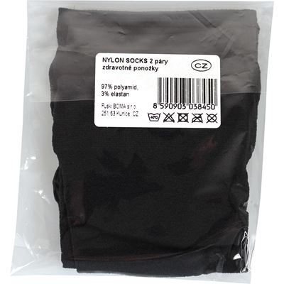 Ponožky dámske silonkové NYLON socks NERO (čierne) 2 páry balené iba v sáčku