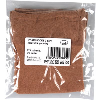 Ponožky dámske silonkové NYLON socks BEIGE (telová farba) 2 páry balené iba v sáčku