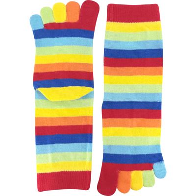 Ponožky prstové bavlnené PRSTAN 10 pruhované RAINBOW