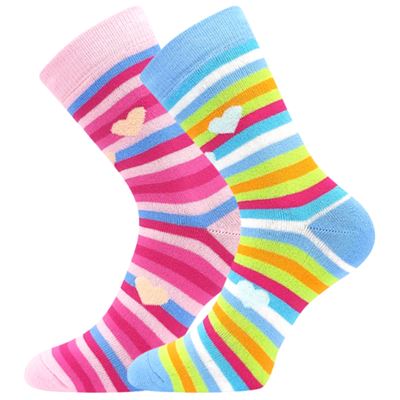 Ponožky dámske celofroté PRUHANA 2 pruhované MIX B (2 páry)